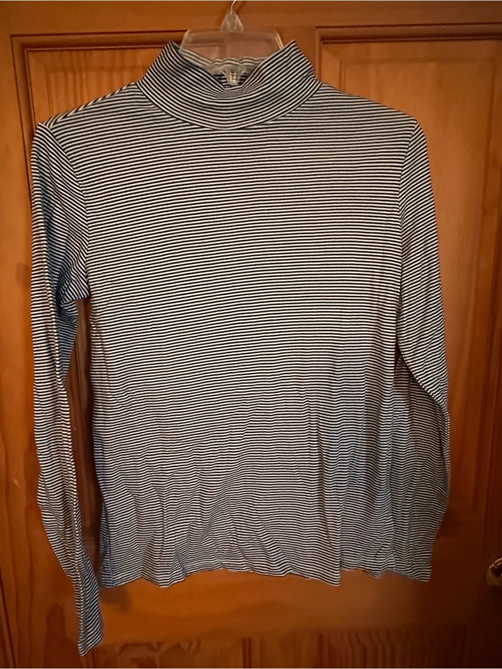 croft & barrow Black and White Striped Turtleneck Sweater